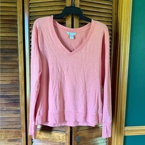 Athleta Pink V-Neck Pullover